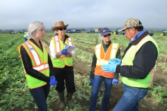 Irma Astier in a Field with Steinbeck Country Produce Staff