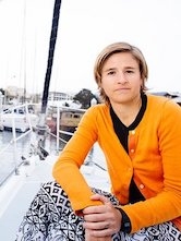 April Danyluk on a boat