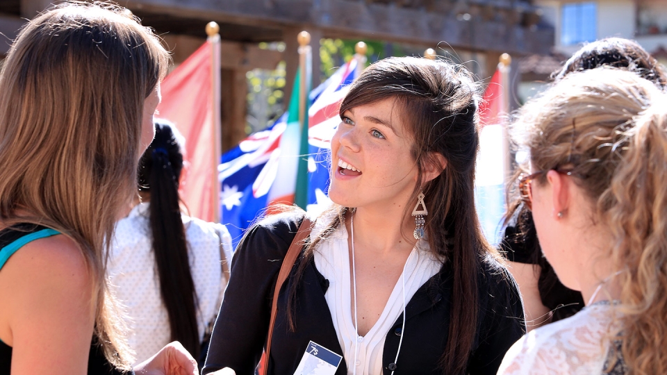 Students meet each other at one of the Institute's many sponsored events.