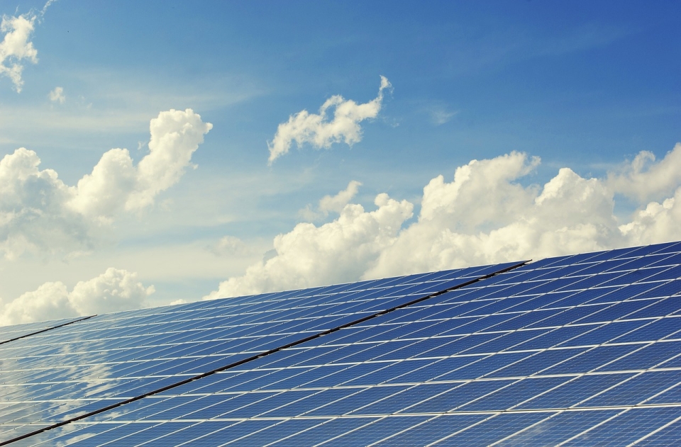 Solar panels and sky