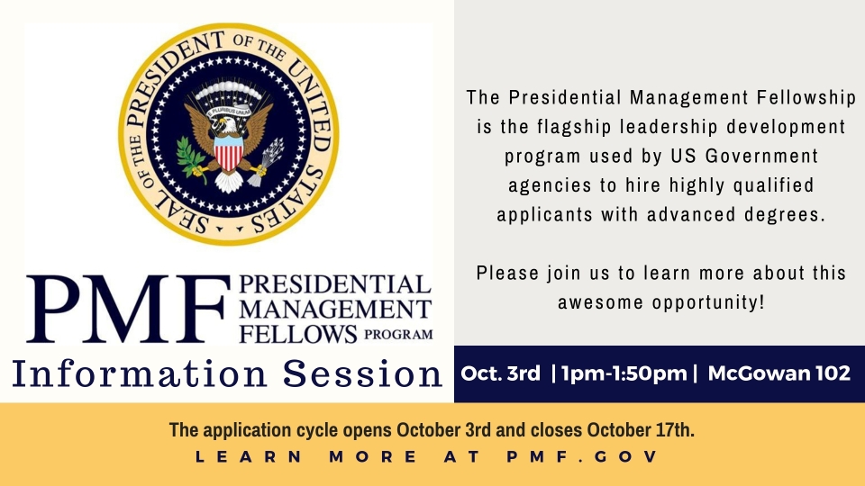 Information Session Presidential Management Fellows Program (PMF