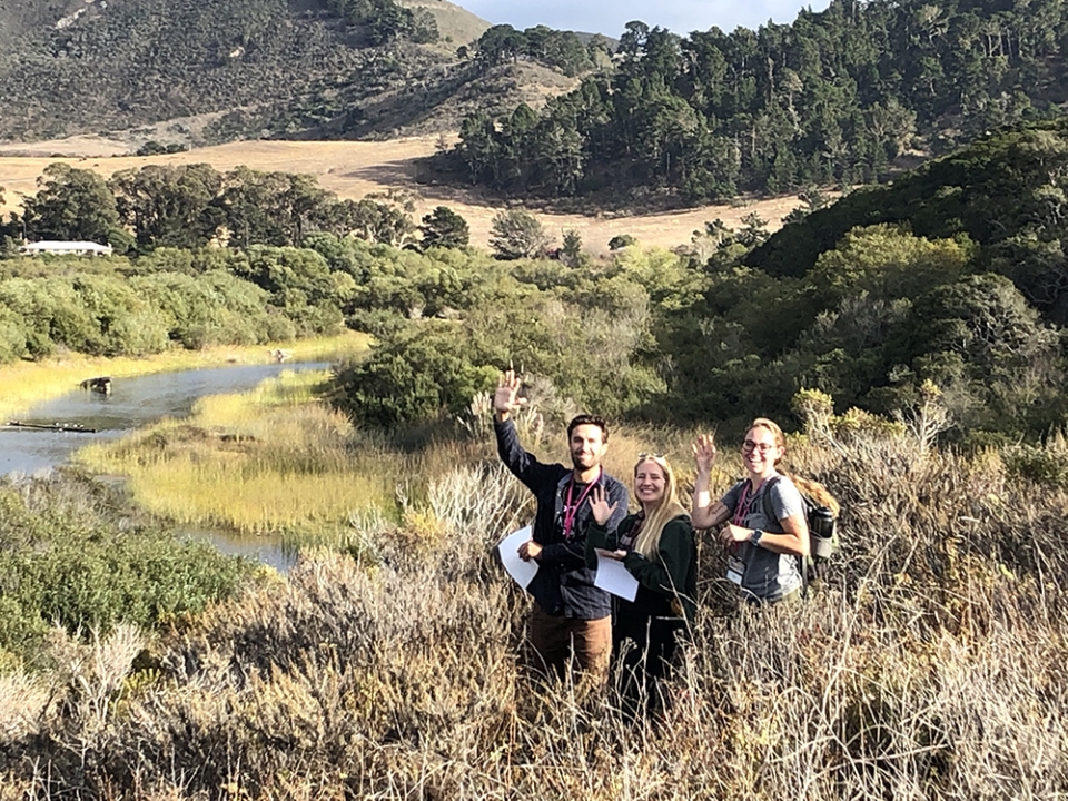 Three current IEP students on a field trip at Carmel valley Oct. 2021
