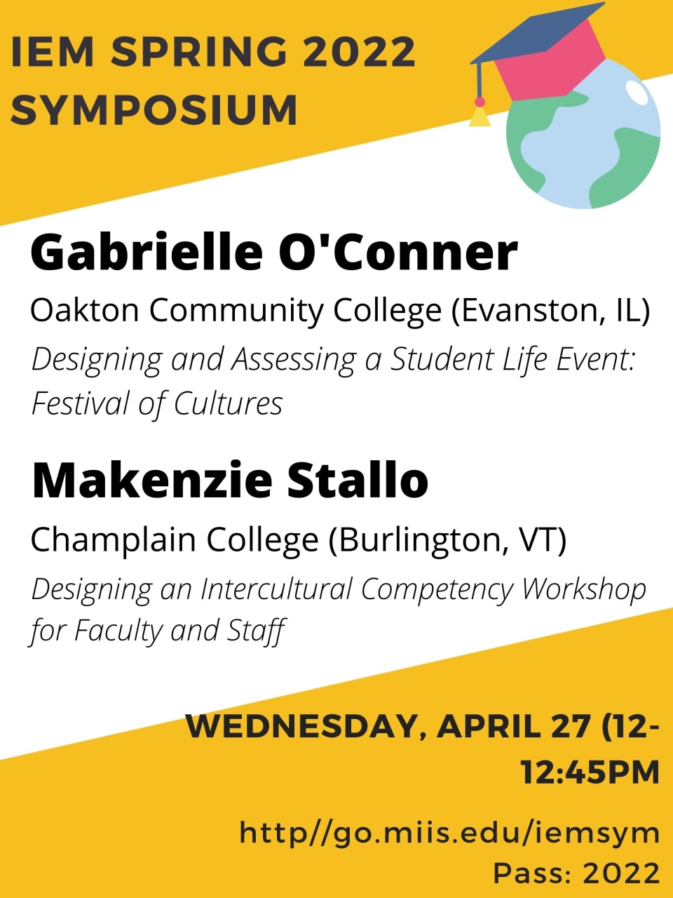 IEM Spring 2022 Symposium Student Practicum Presentations