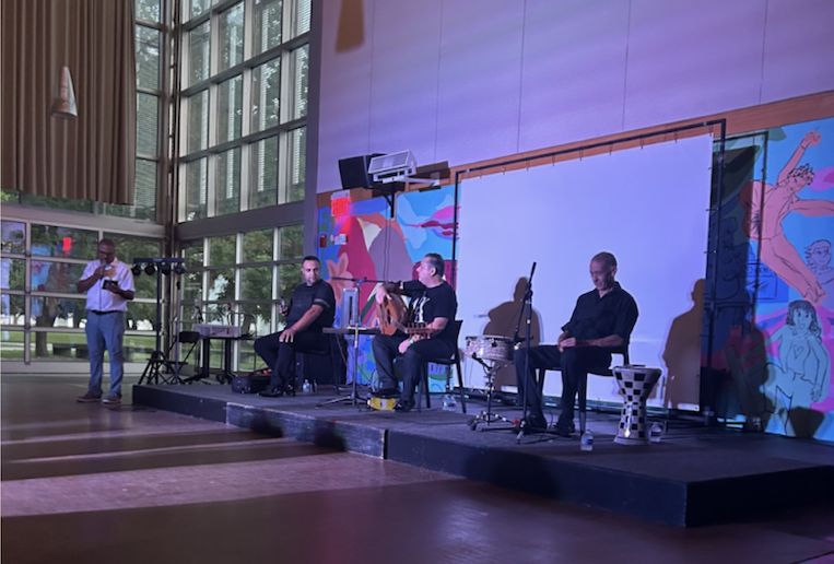 Students attend a musical performance 