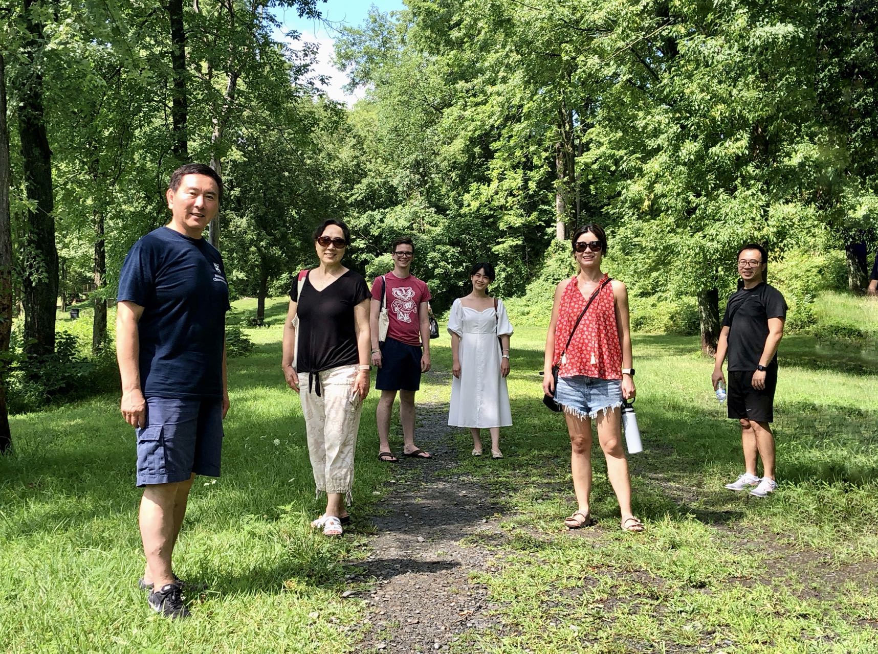 Students and teachers on a hike in Vermont. 