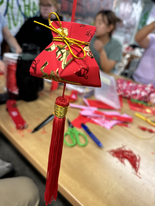 A red hand-made Chinese craft. 