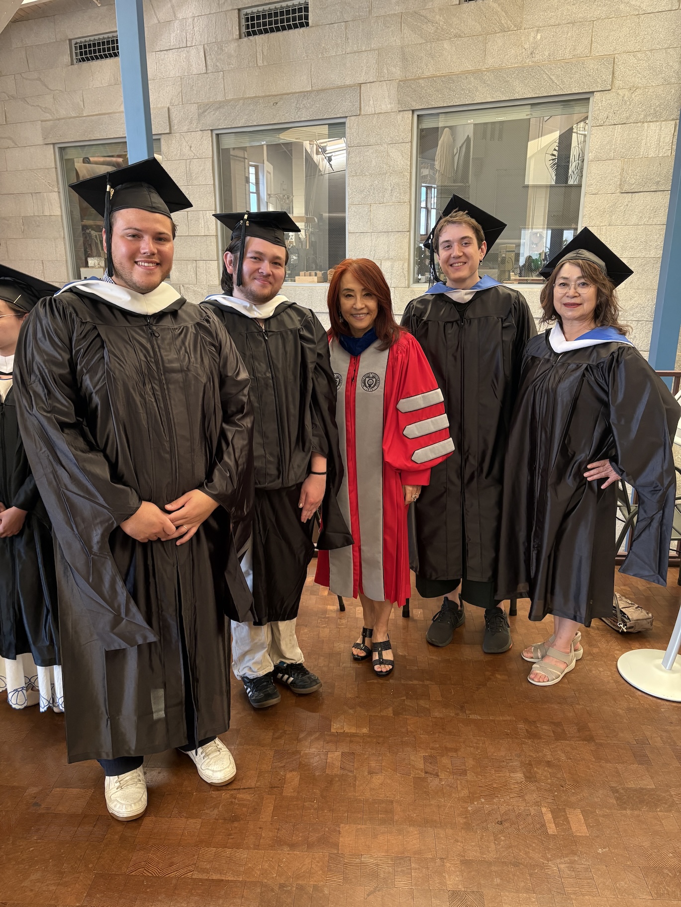 MA graduates with Director Motoko Tabuse at the 2025 Middlebury Language Schools graduation ceremony.