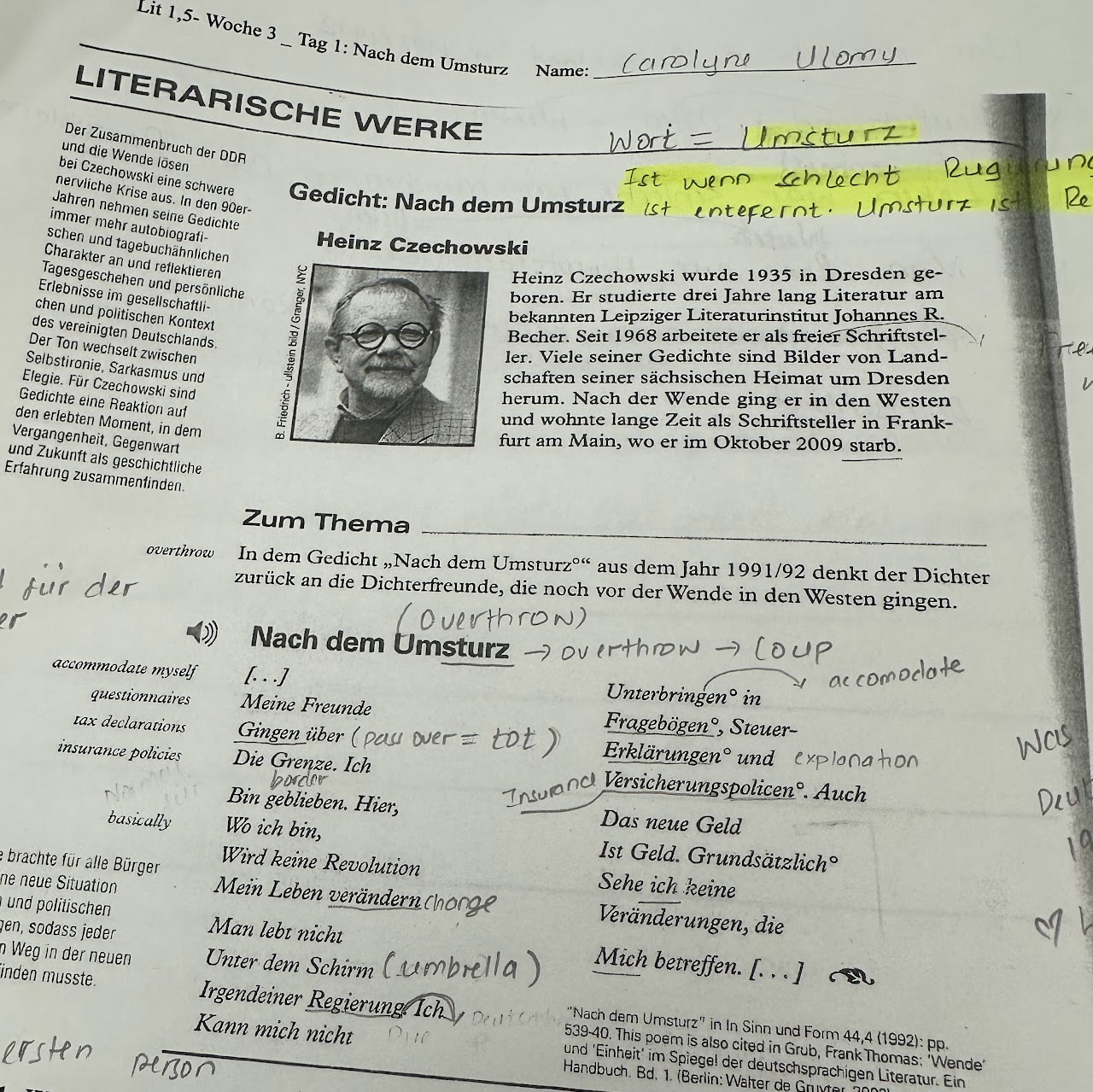 An article in German