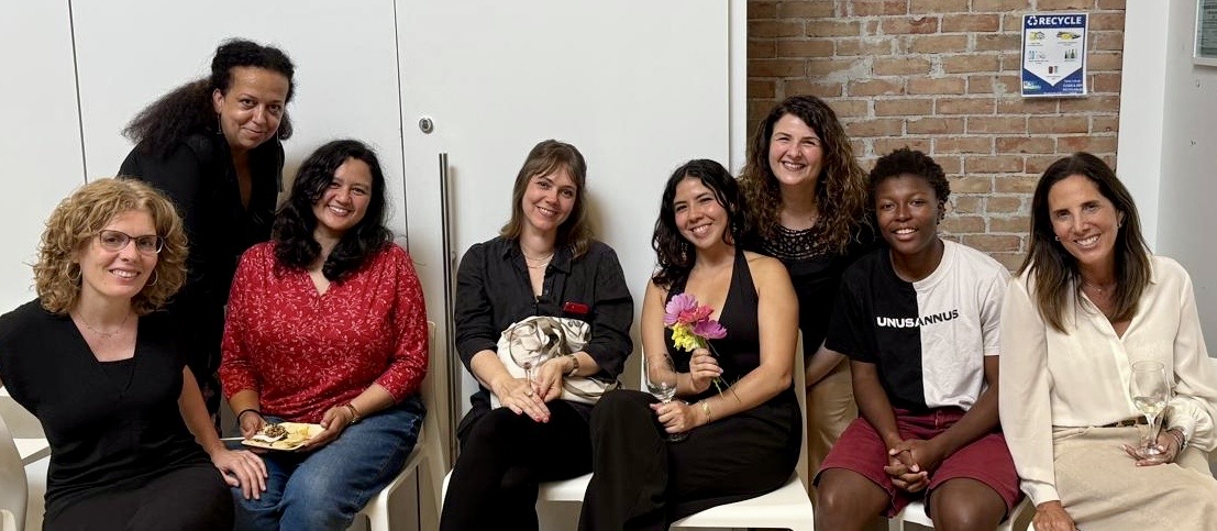 A group of Italian School students and teachers after a performance. 
