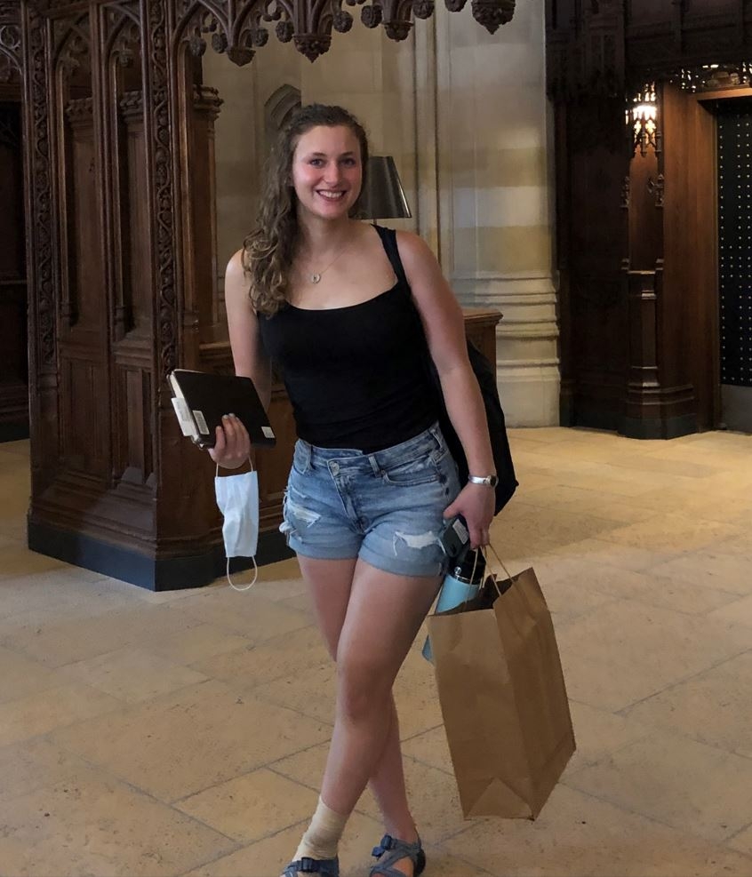 Eliza on her first day at the Middlebury Language Schools.