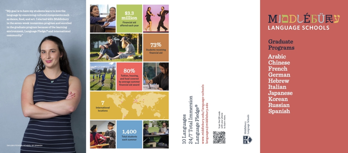 A brochure about the Language Schools graduate programs 