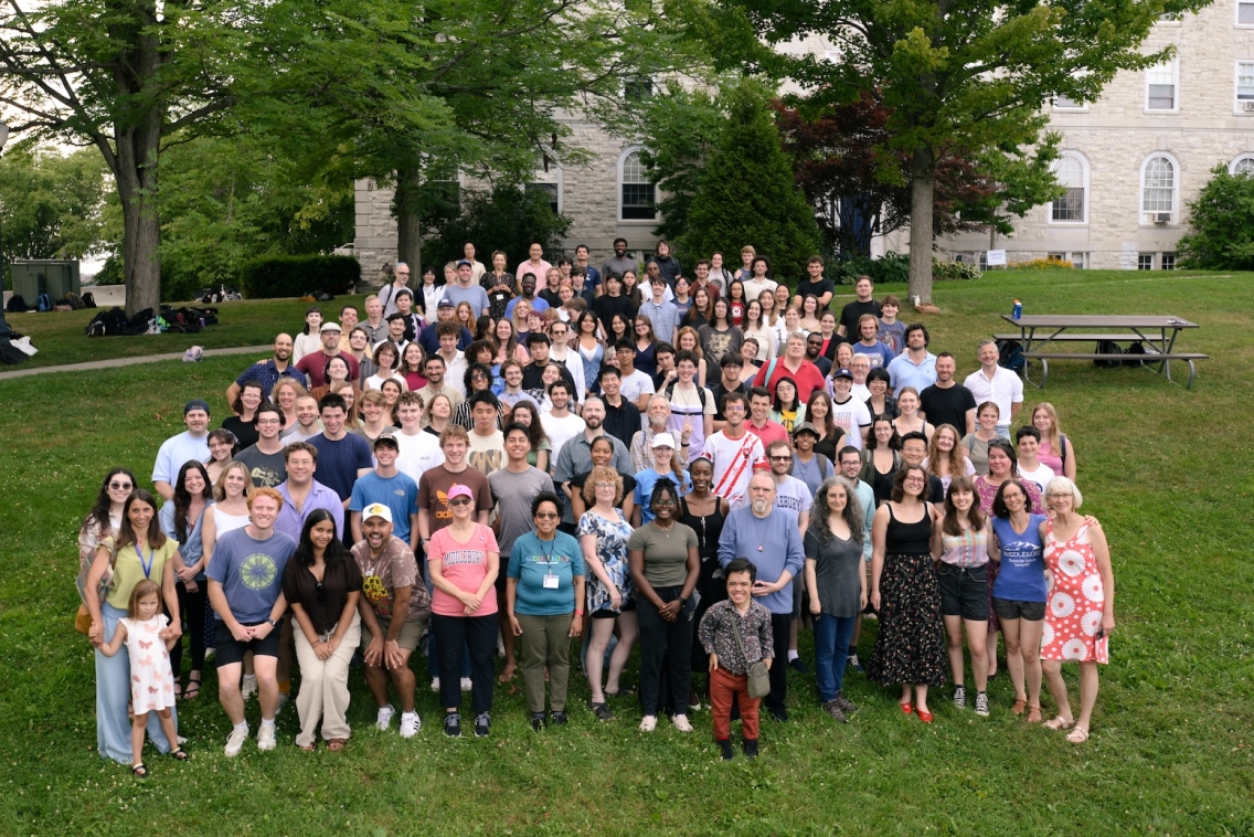 Middlebury German School students smile at the camera.