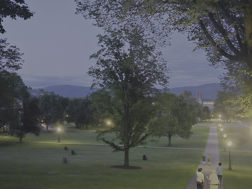 The view from the Middlebury College chapel in the evening. 