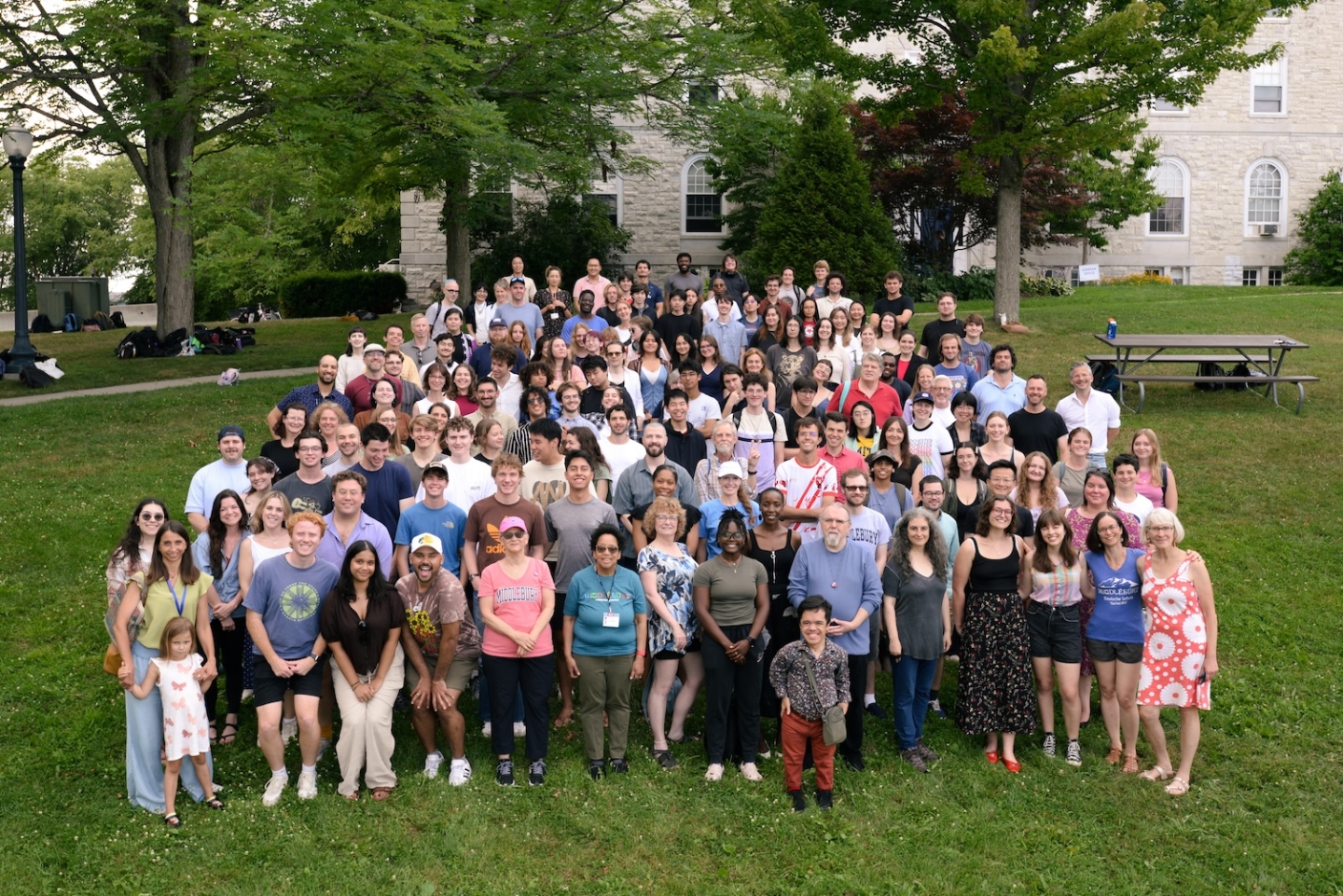 the German School in front of Pearsons on the Middlebury College campus.