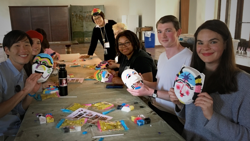 Students create paper mache masks