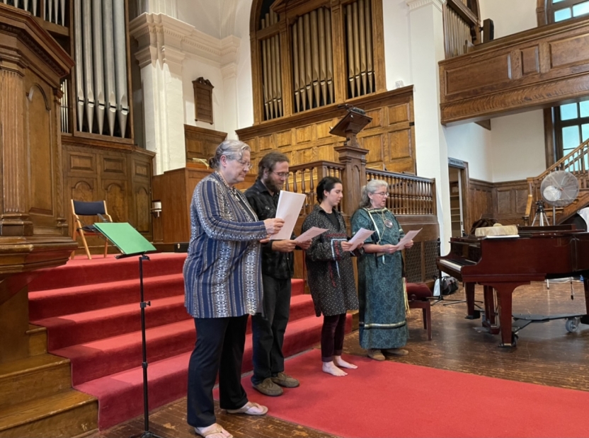 Abenaki students sing in Mead Chapel