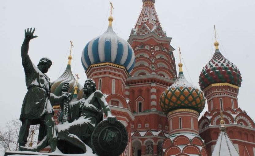 A snowy picture of Moscow.