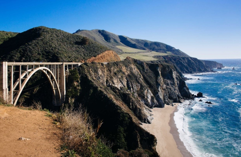 The Monterey coastline.