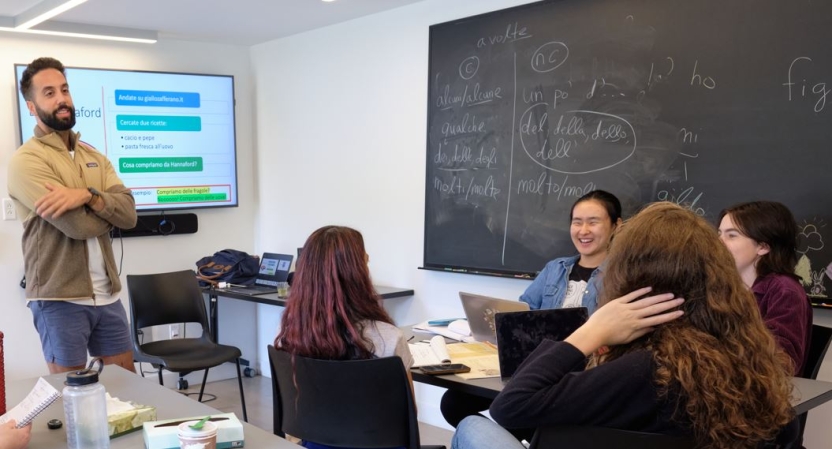 Italian Faculty member in the classroom.