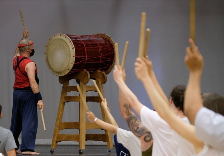 Japanese drum practice.