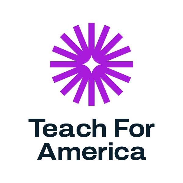 The Teach for America logo is a purple star.