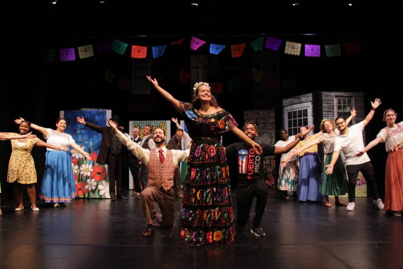 A play at the School of Spanish on stage. 