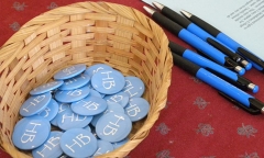 The School of Hebrew has official pins that all students wear throughout the summer.