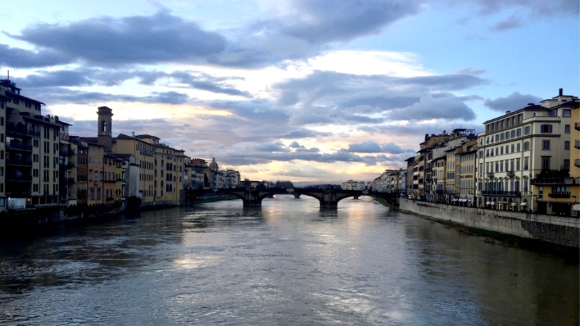 River running through the center of Florence.