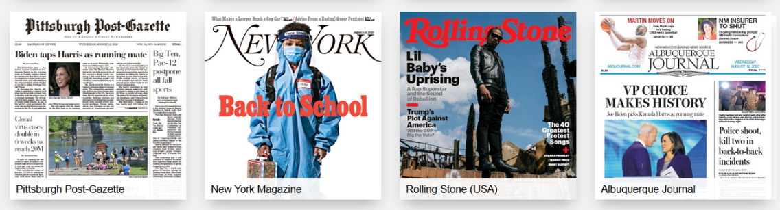 image of newspaper and magazine covers