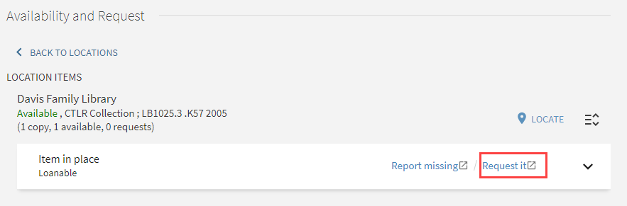 Screenshot highlighting the "Request it" text link