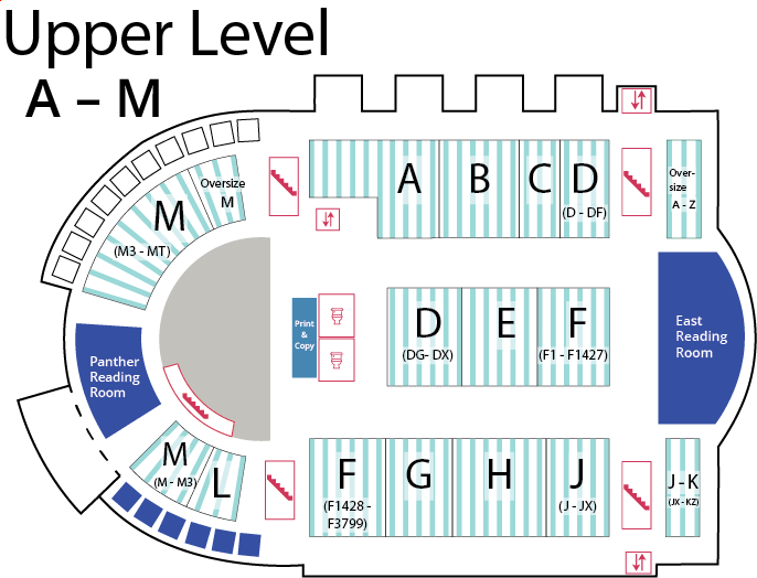 Image of the Upper Level Map of Davis Library