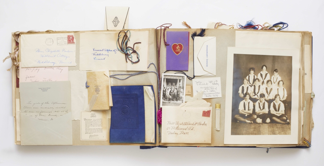 spread from scrapbook of Elizabeth Parker, class of 1930