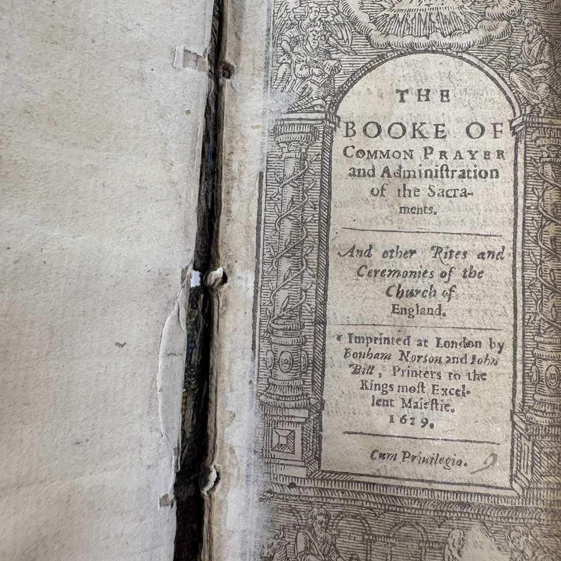 title page of "The Booke of Common Prayer"