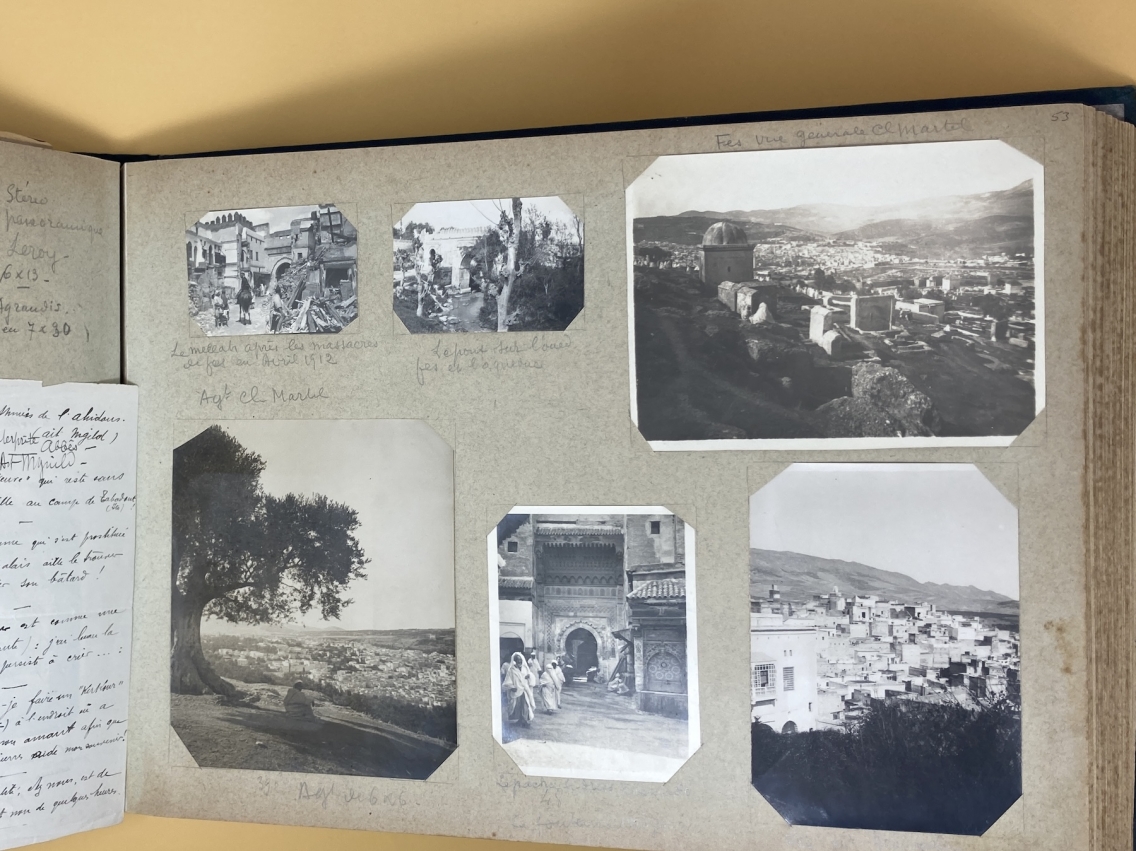 photo album page with cityscapes of Fez