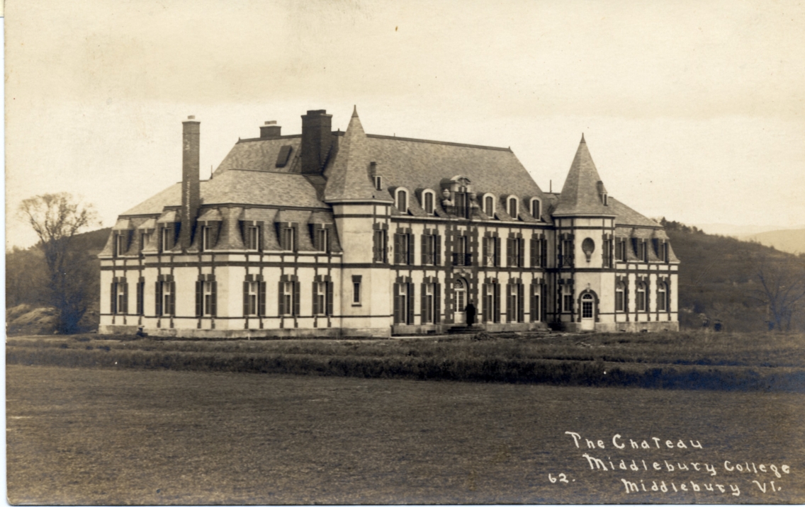 black and white photograph of the Chateau, taken from a southwest vantage