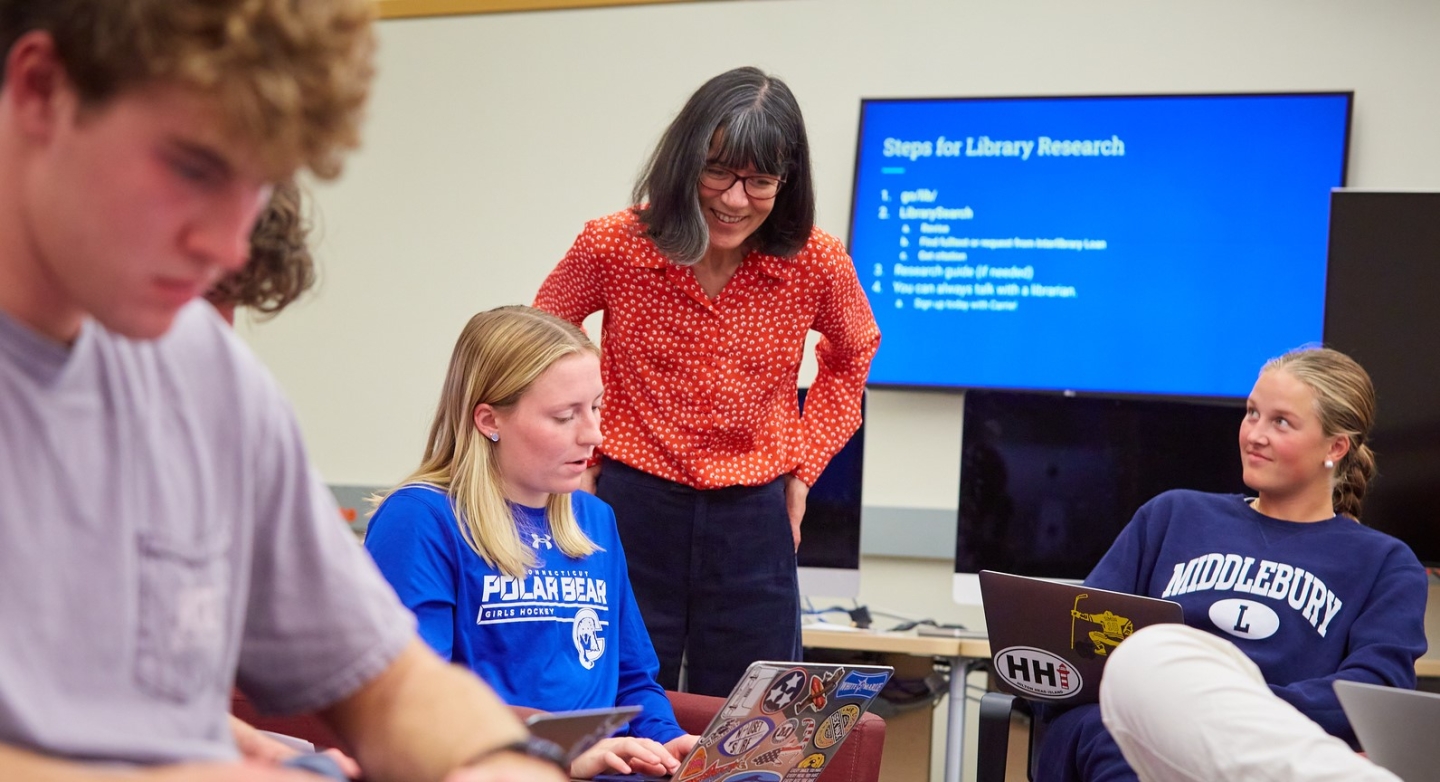 students attending a library workshop in a computer lab