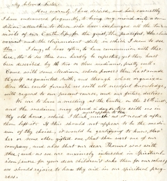 First page of letter from Ann King to her dead sister