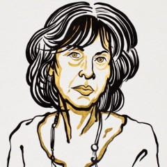 Illustrated portrait of the poet Louise Glück