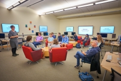 students attending a library workshop in a computer lab