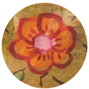 Handpainted flower from 19th century manuscript