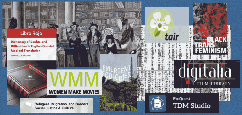 Collection of images related to new electronic resources.