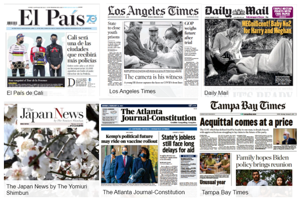 world newspaper covers