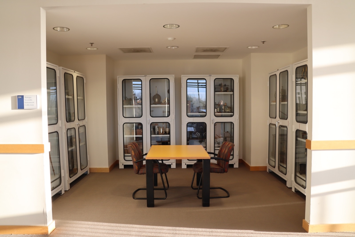 View into MBH204, a study niche with display cabinets