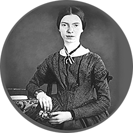 Black and white portrait of Emily Dickinson