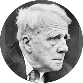 Black and white portrait of Robert Frost
