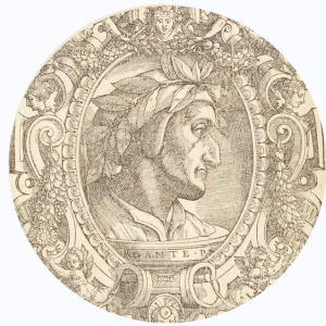 frontispiece of Divine Comedy with Christoforo Landino's commentary