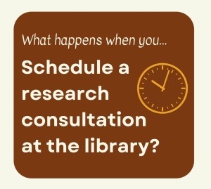 What happens when you schedule a research consultation at the library?
