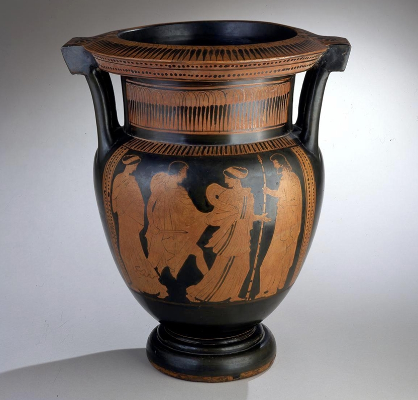 Red-Figure Column Krater Depicting Theseus and Medea