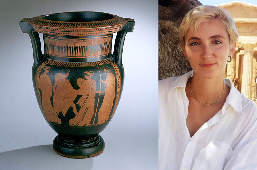 red-figure vase attributed to the Naples Painter; photographic image of Savannah Marquardt