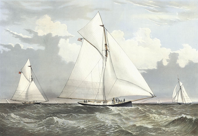 Currier and Ives, Sloop Yachts Mischief and Atalanta